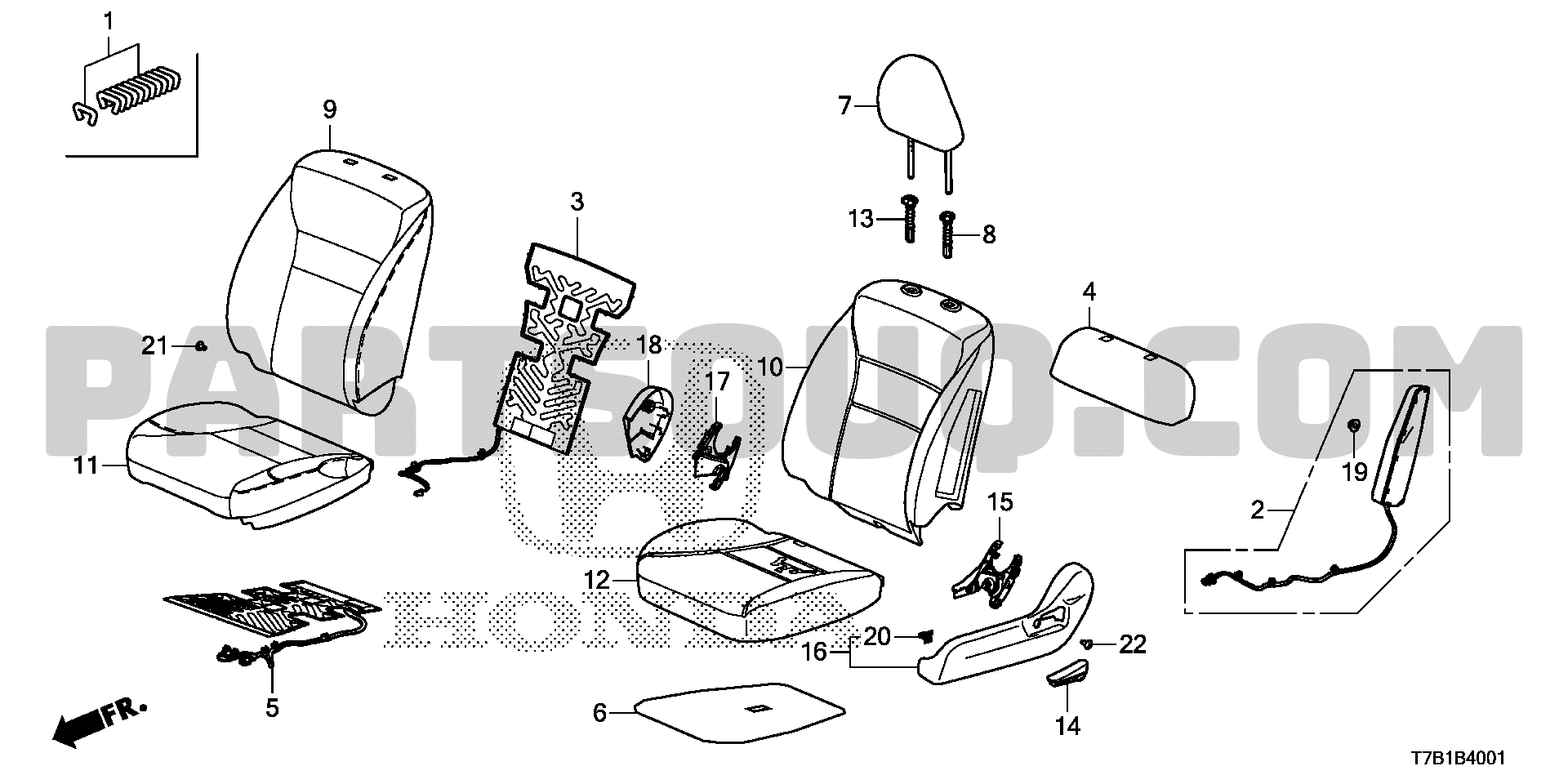 ﾌﾛﾝﾄｼｰﾄ( 助手席側 ) | Honda VEZEL HYBRID Japan DAA-RU3 | Parts