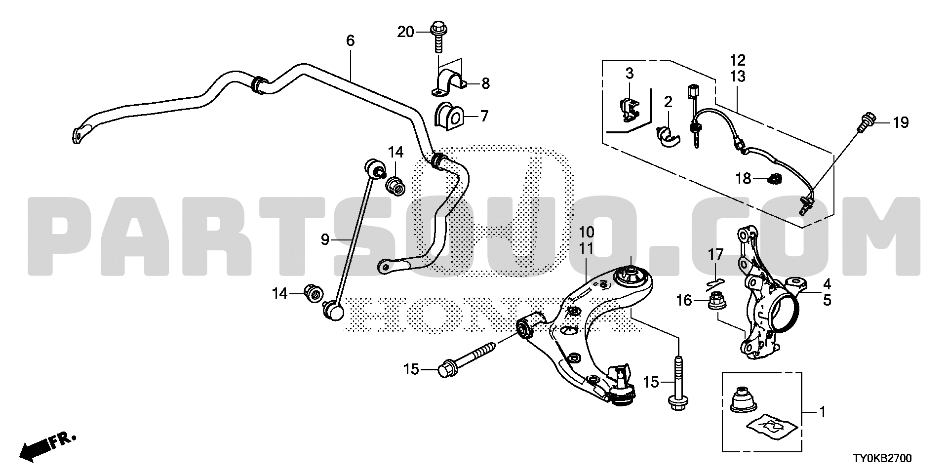 ﾌﾛﾝﾄﾅｯｸﾙ/ﾌﾛﾝﾄﾛｱｰｱｰﾑ | Honda N-BOX Japan DBA-JF1 | Parts Catalogs | PartSouq