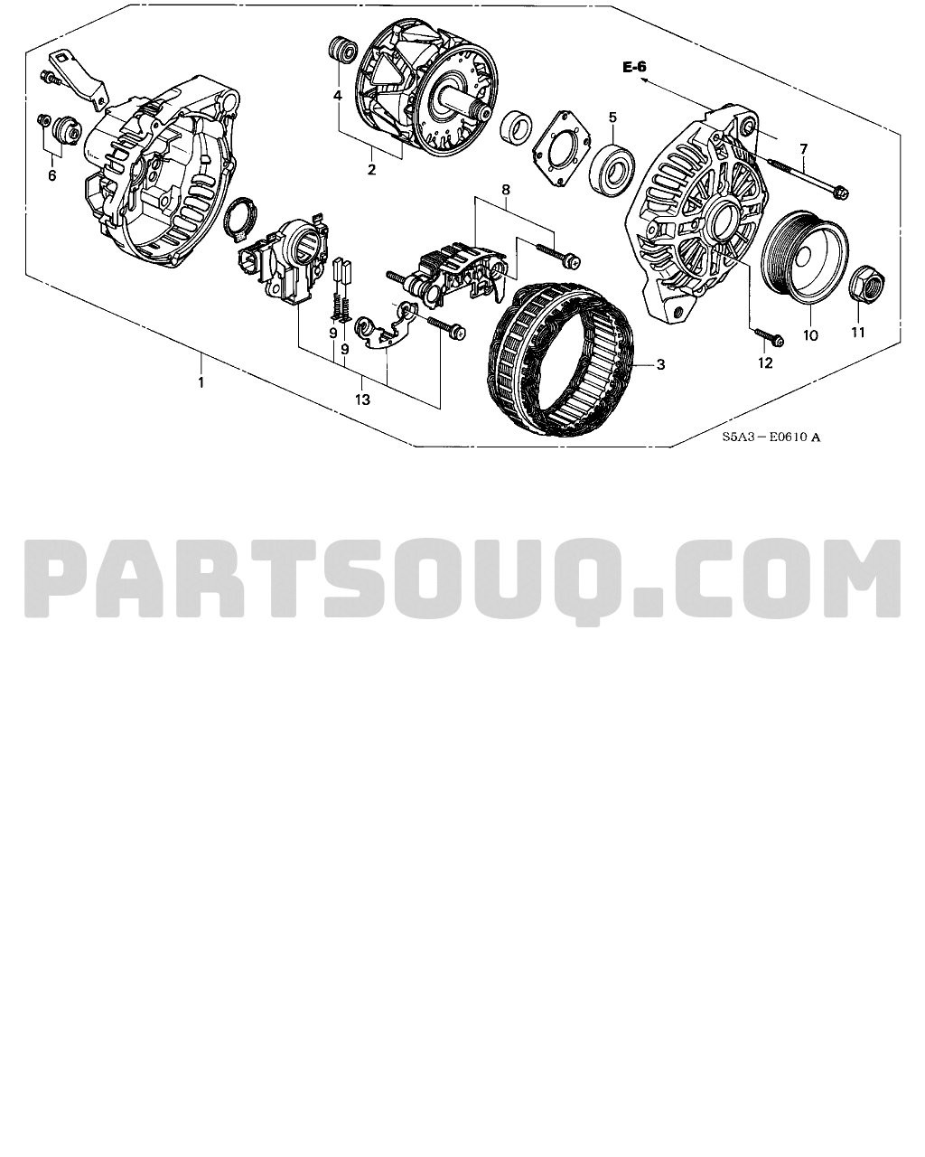 ALTERNATOR (MITSUBISHI) | Honda CIVIC USA 2004 | Parts Catalogs
