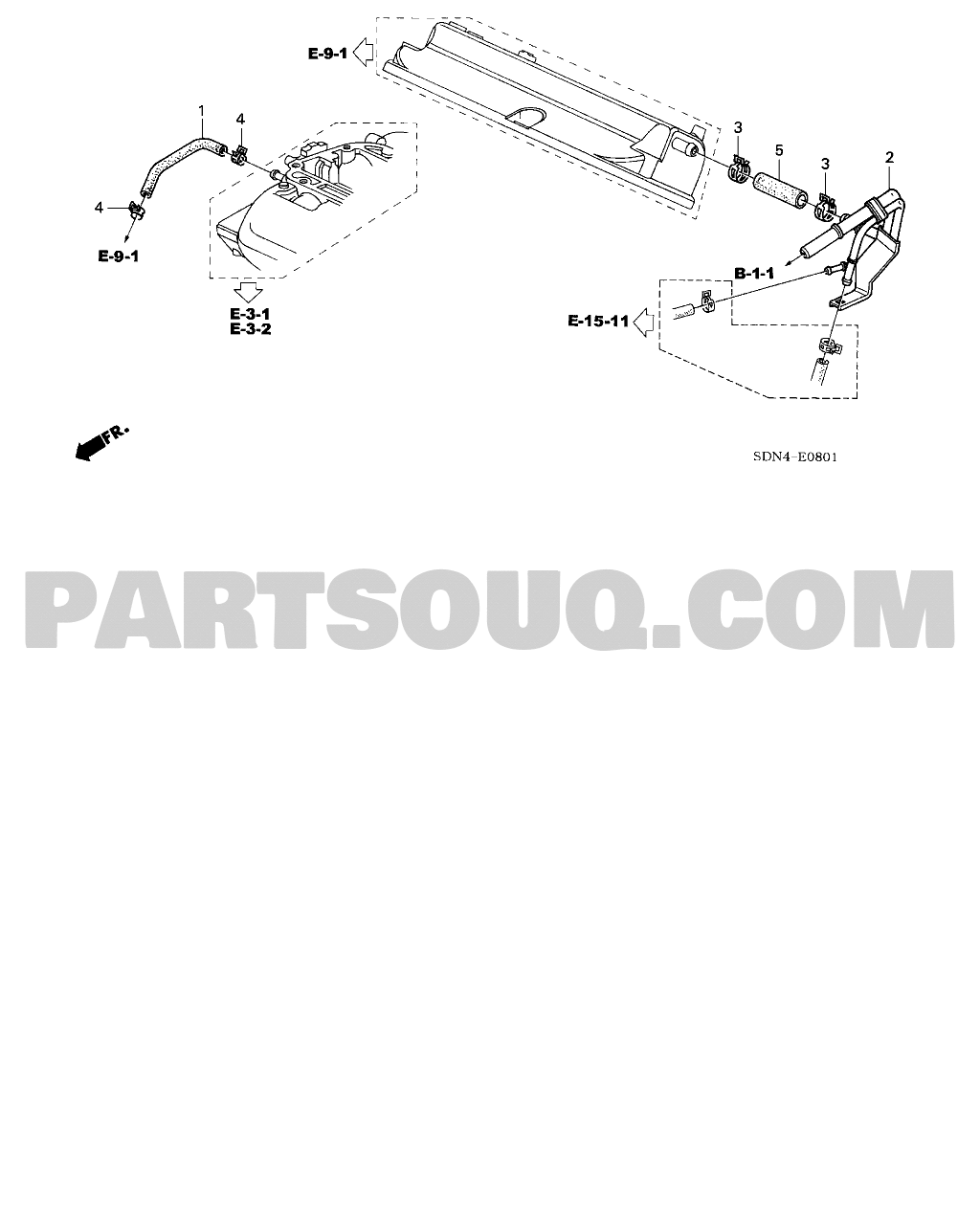 BREATHER TUBE (V6) Honda ACCORD USA 2005 Parts Catalogs PartSouq