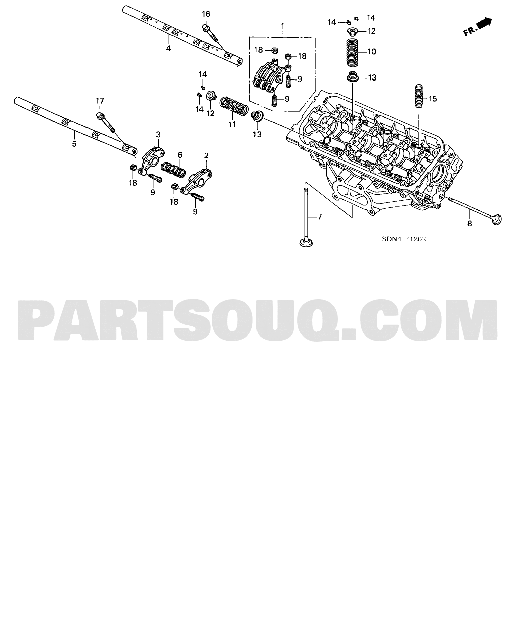 VALVE ROCKER ARM (RR.) (V6) Honda ACCORD USA 2005 Parts Catalogs