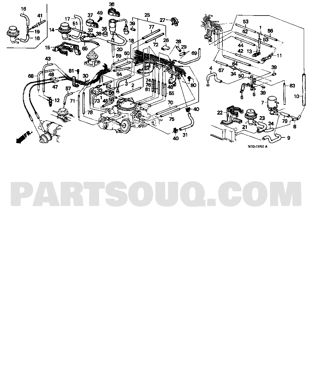 HONDA ACCORD パーツカタログ TUBING (CARBURETOR) | Honda ACCORD USA 1988 | Parts Catalogs