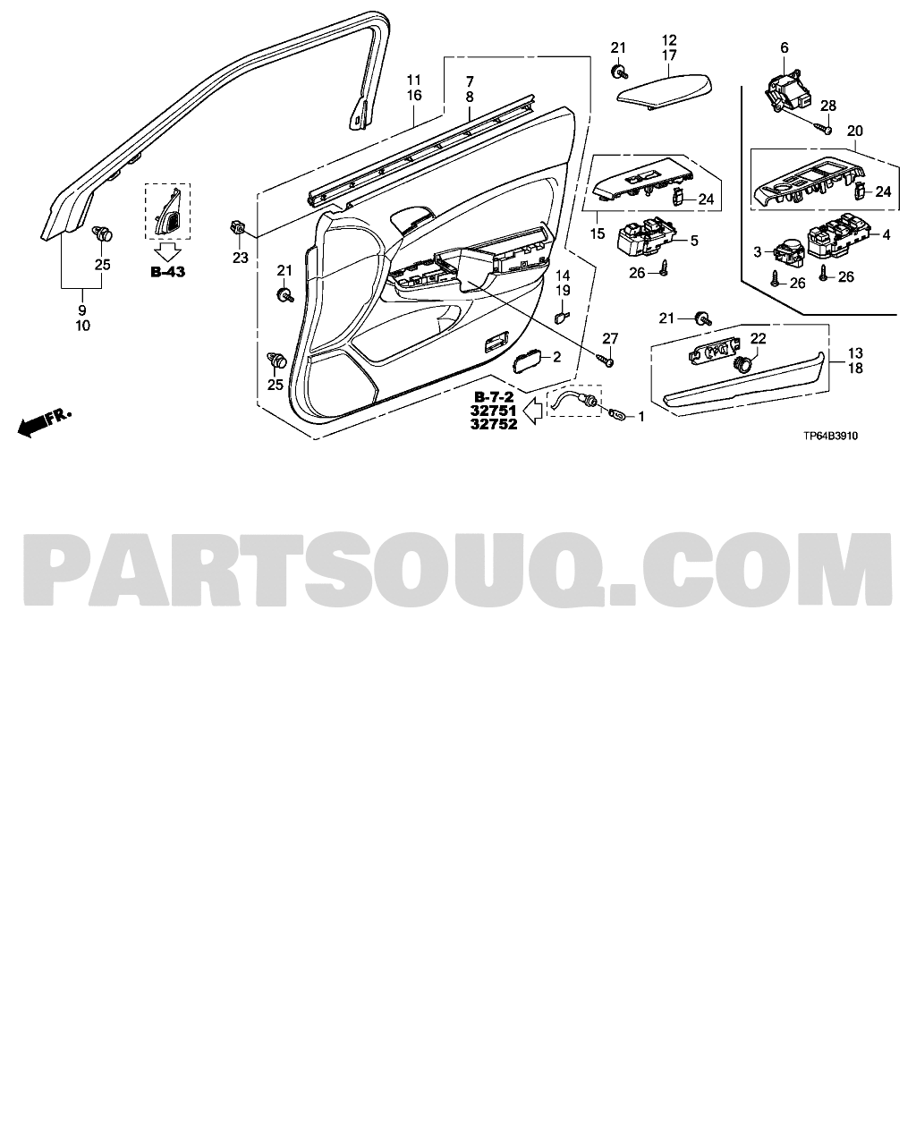 Honda accord door panel parts discount