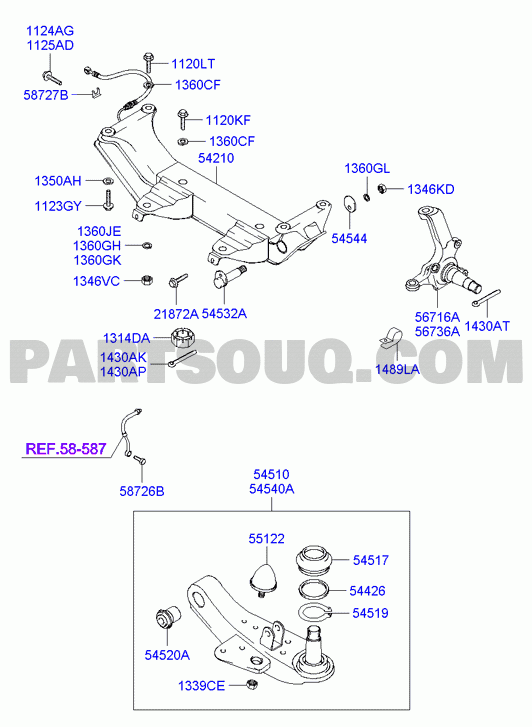 FRONT CROSSMEMBER & LOWER ARM