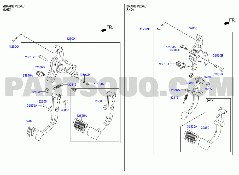 HYUNDAI IX35/TUCSON 14 (CZECH PLANT-EUR) (2013-2015) TMAJU81ABEJ550755 BRAKE & CLUTCH PEDAL; 01/02