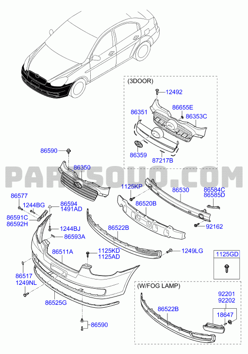2007 hyundai sale accent front bumper