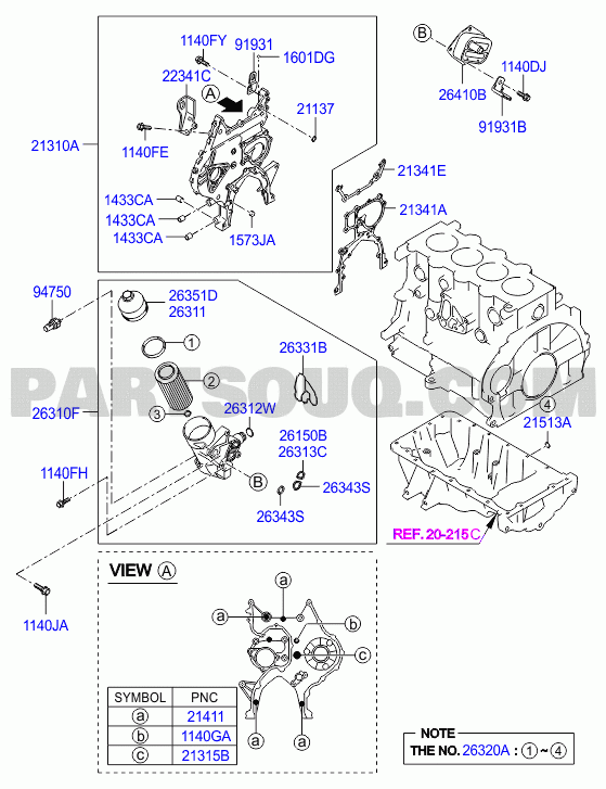 FRONT CASE & OIL FILTER; 01/02 | Hyundai I30/I30CW 07 2008 2012 