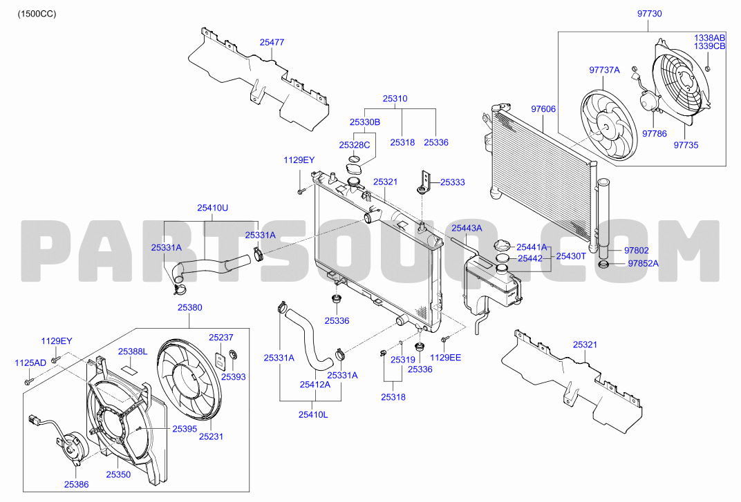 ENGINE COOLING SYSTEM; 02/02, Hyundai MATRIX/LAVITA 09 (TURKEY PLANT-EUR)  2008 2010, Parts Catalogs