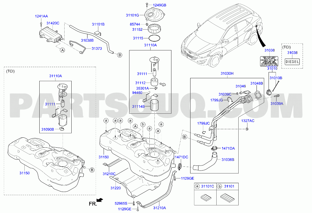 FUEL SYSTEM | Hyundai ix35/Tucson 15.11.2011 2012 | Parts Catalogs 
