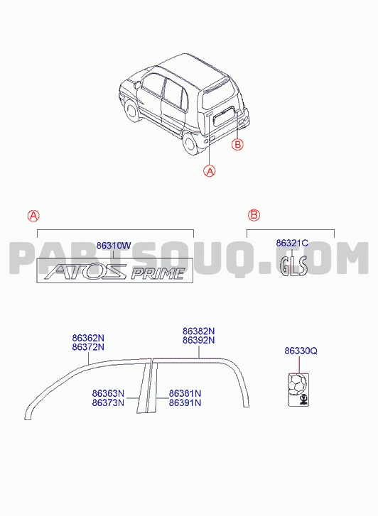 EMBLEM | Hyundai ATOZ PRIME 01 (2001-2003) Atos Prime Passenger 