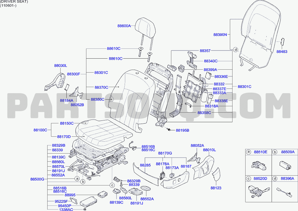 Genuine Hyundai 88275-3N000-HZ Seat Shield Cover Cap