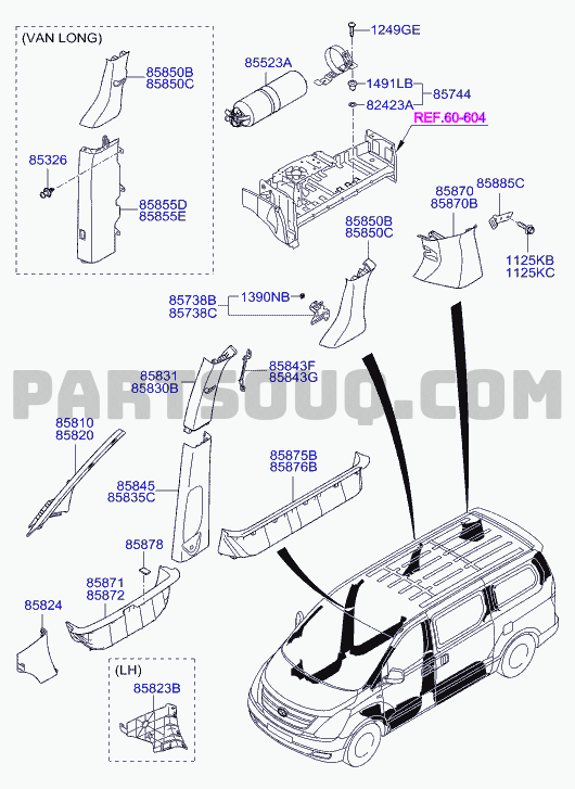 Right Genuine Hyundai 85872-1E001-QS Door Scuff Trim Assembly Front