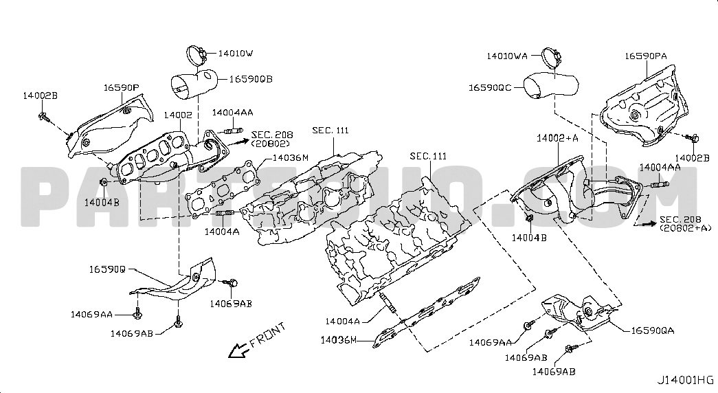 MANIFOLD; EXHAUST PARTS