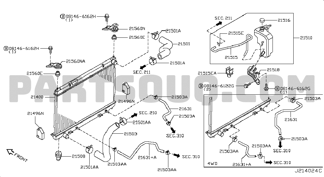 RADIATOR,SHROUD & INVERTER COOLING; FITTING PARTS