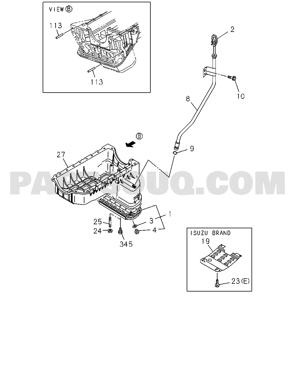 0-13 - OIL PAN AND LEVEL GAUGE, 4JJ1,4JK1 | Isuzu TFR/TFS-LHD