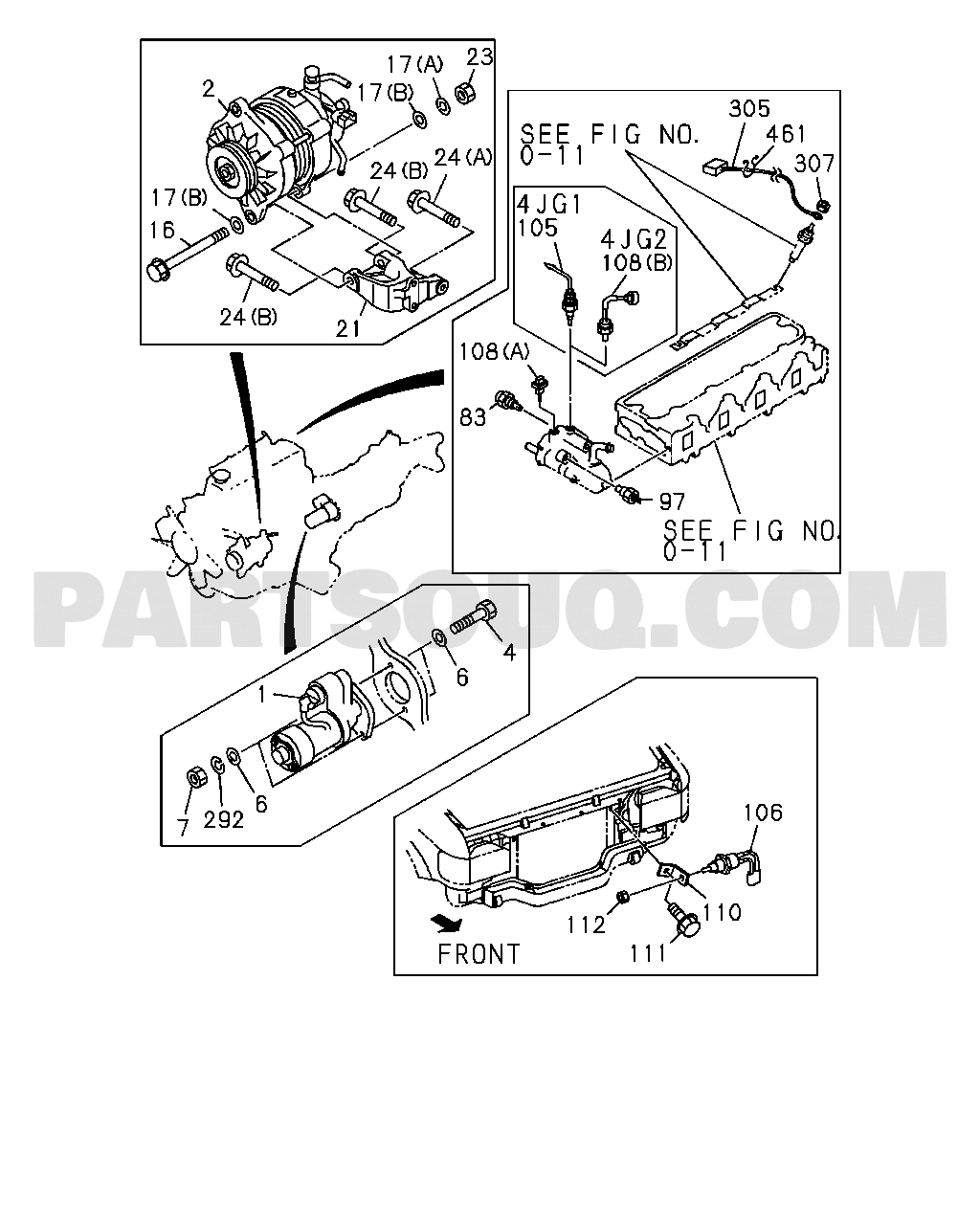 ISUZU UBS-RHD SUV 0-60 - ENGINE ELECTRICAL CONTROL PARTS, 4JG1,4JG2 ENG (NO.1)