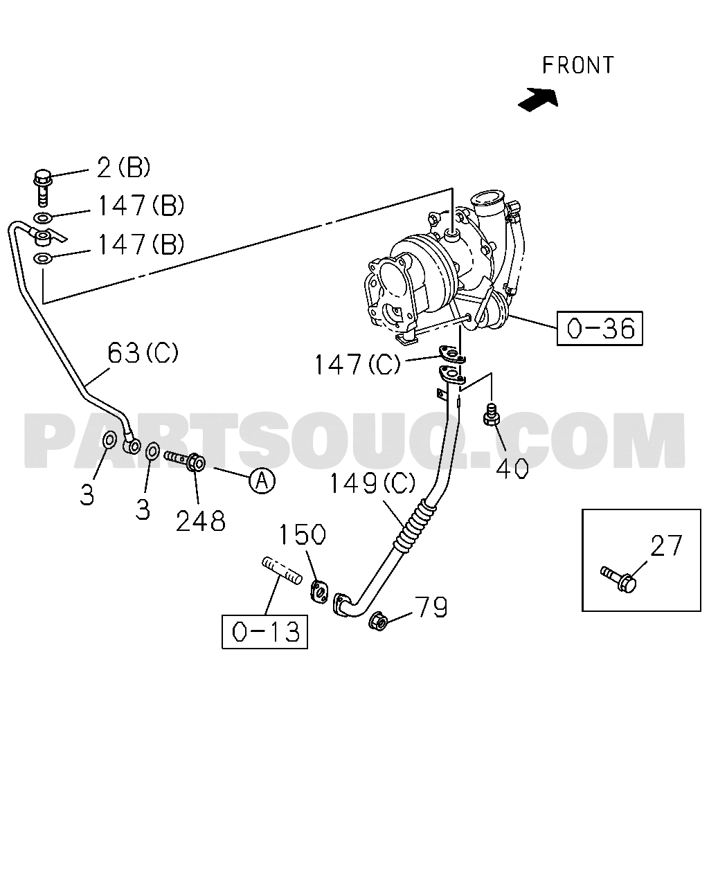 (専用)B51R10様 0-52 - OIL AND VACUUM PIPING; ENGINE, TURBOCHARGER PIPE;4JA1