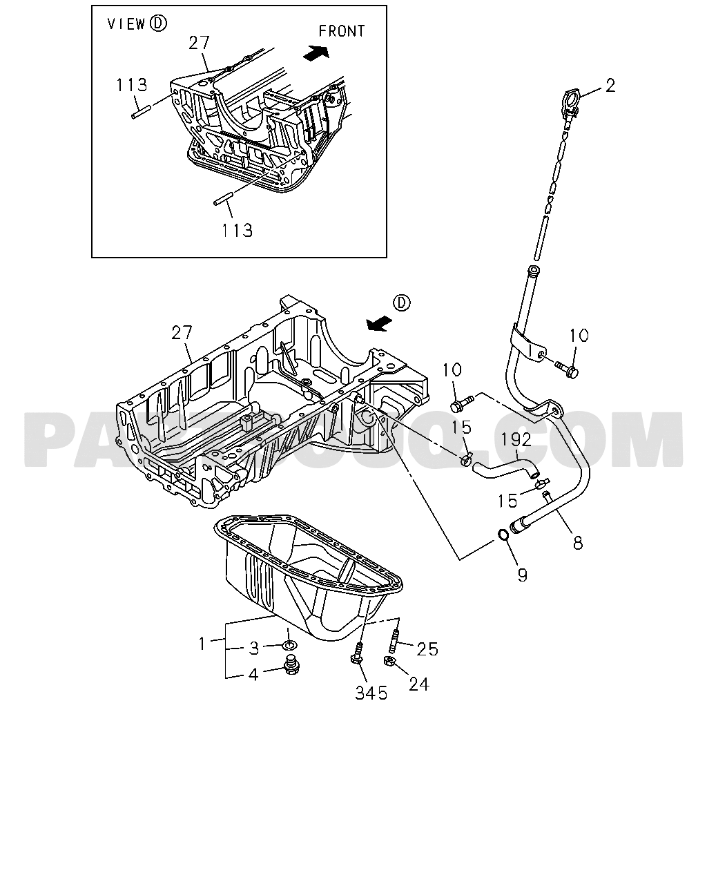 0-13 - OIL PAN AND LEVEL GAUGE, 4X4;4JK1-TCY | Isuzu TFR/TFS LHD