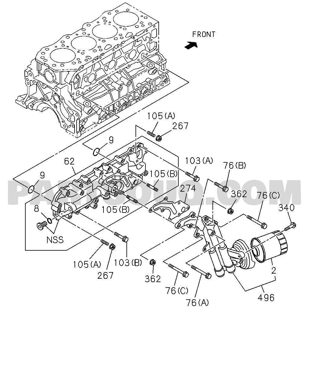 0-50 - OIL COOLER AND OIL FILTER, NO.1 | Isuzu UCR/UCS(MIDDLE EAST 