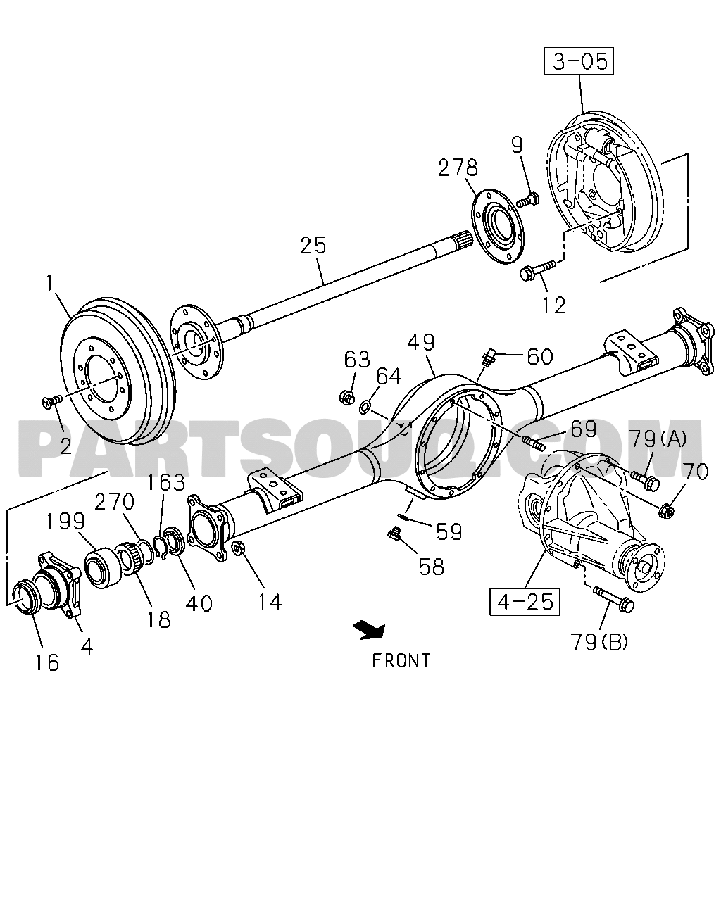 4. Propeller Shaft, Axles, Steering, Suspension | Isuzu TFR/TFS MIDDLE ...