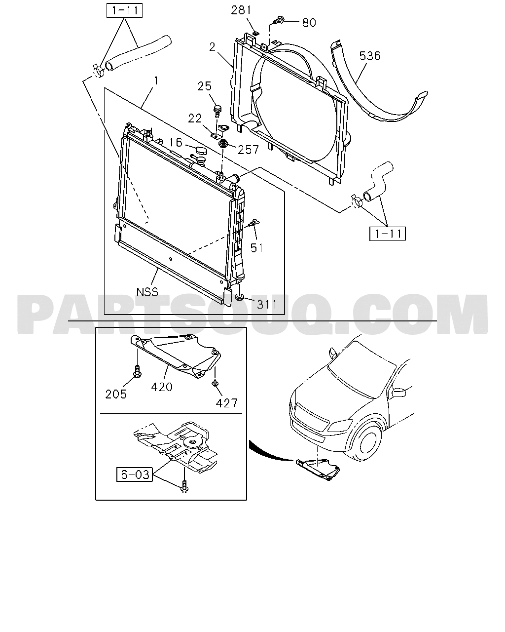 1-10 - RADIATOR | Isuzu TFR/TFS LHD PICKUP TF | Parts Catalogs 