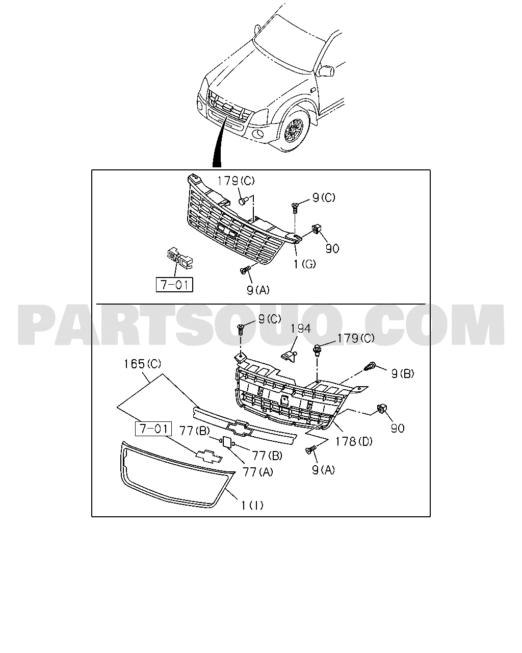 6-03 - RADIATOR GRILLE, GRILLE(NO.4) | Isuzu TFR/TFS-LHD PICKUP TF