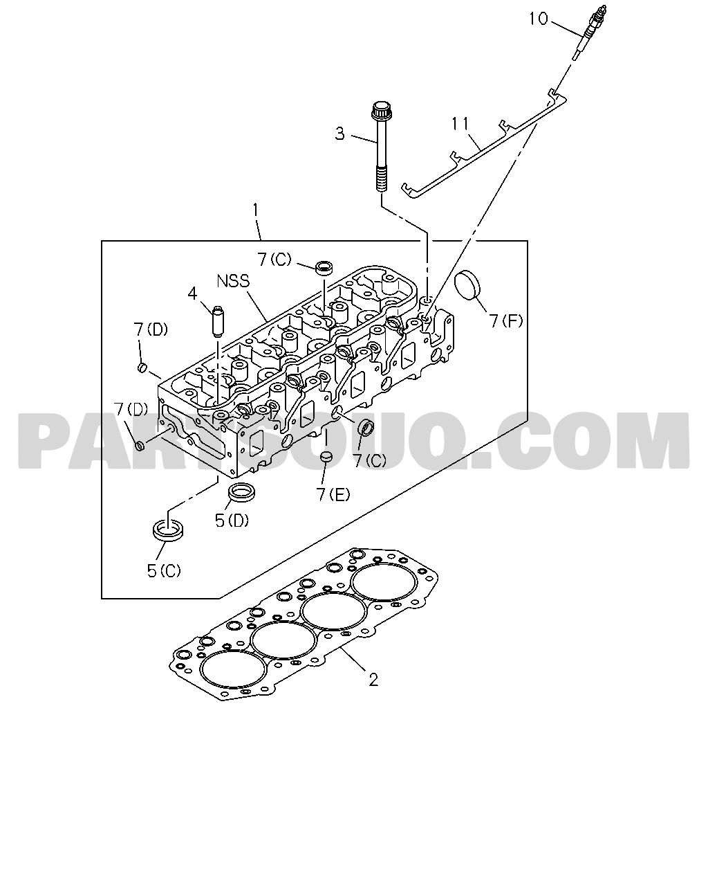 0-11 - CYLINDER HEAD, 4JA1-T | Isuzu TFR/S GM MIDDLE EAST PICKUP 