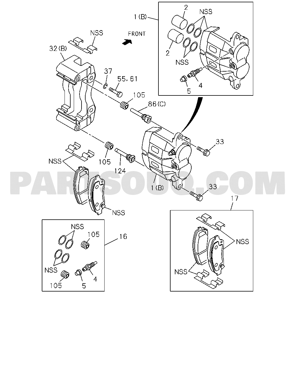 3-02 - FRONT DISC BRAKE CALIPER, NO.2 | Isuzu TFR/TFS MIDDLE EAST 