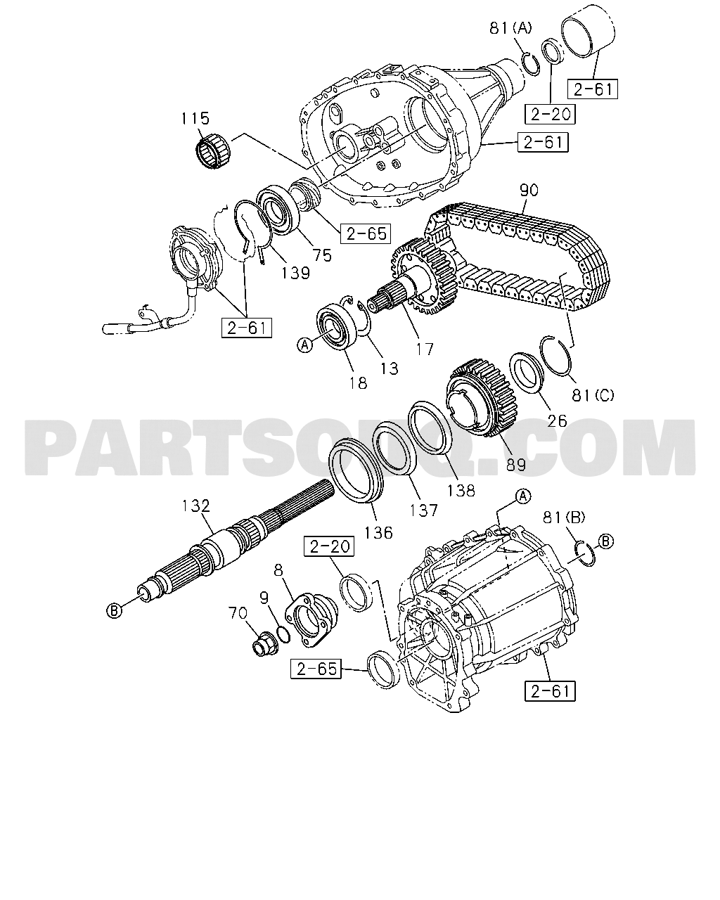 2-66 - MANUAL TRANSFER GEAR; OUTPUT | Isuzu TFR/TFS(EUROPE)-LHD