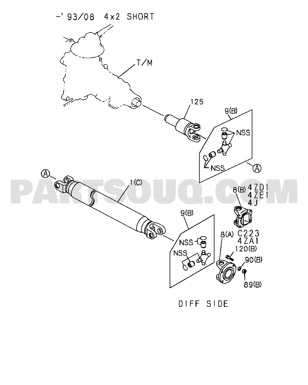 4-01 - PROPELLER SHAFT, REAR-(NO.3) | Isuzu TFR/TFS-RHD PICKUP TF
