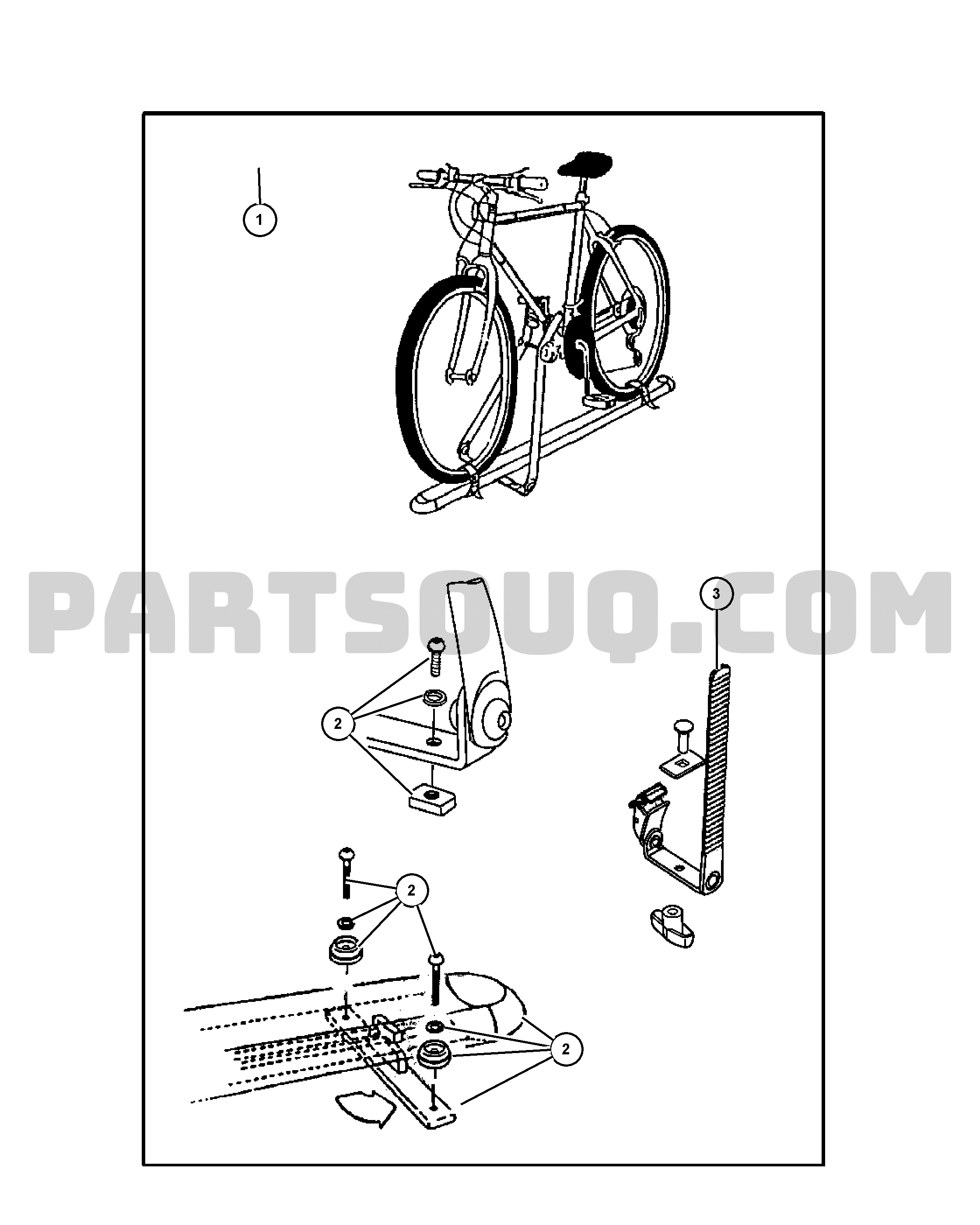 BIKE CARRIER ROOF UPRIGHT MOUNT Jeep KJ JEEP LIBERTY CKD