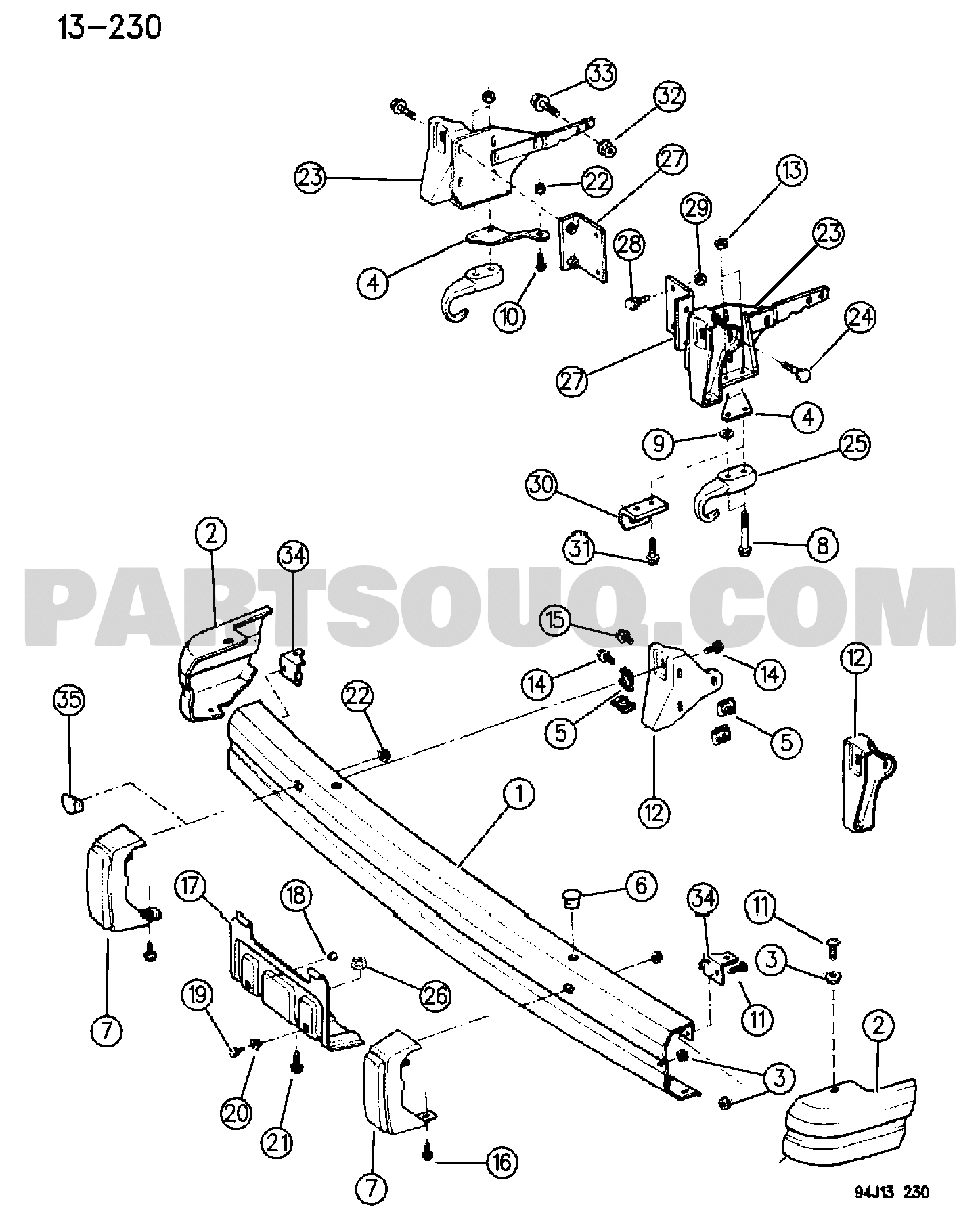 13 FRAME & BUMPERS | Jeep J -JEEP EXPORT 95J | Parts