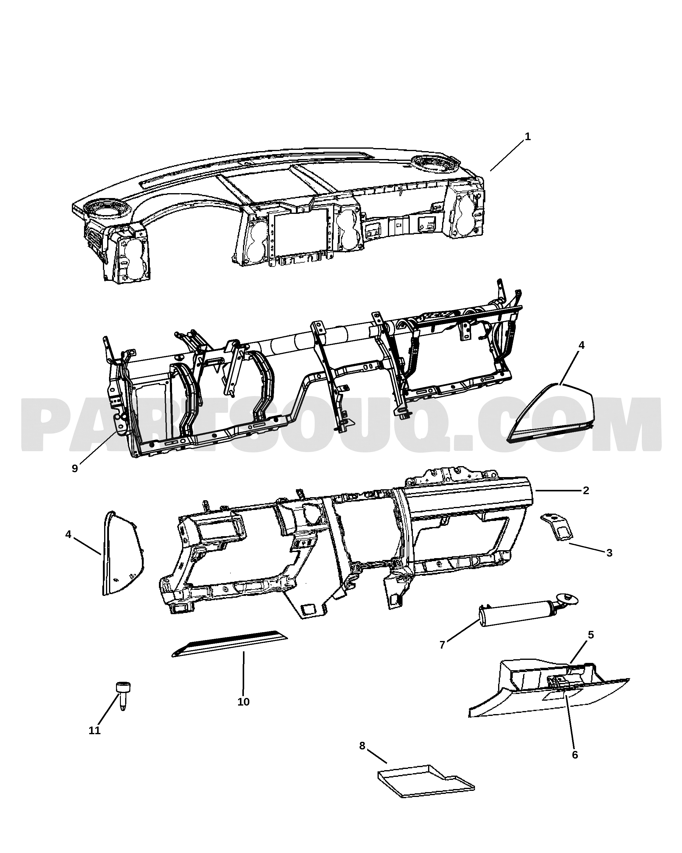 INSTRUMENT PANEL | Jeep COMMANDER JEEP COMMANDER CKD | Parts Catalogs ...