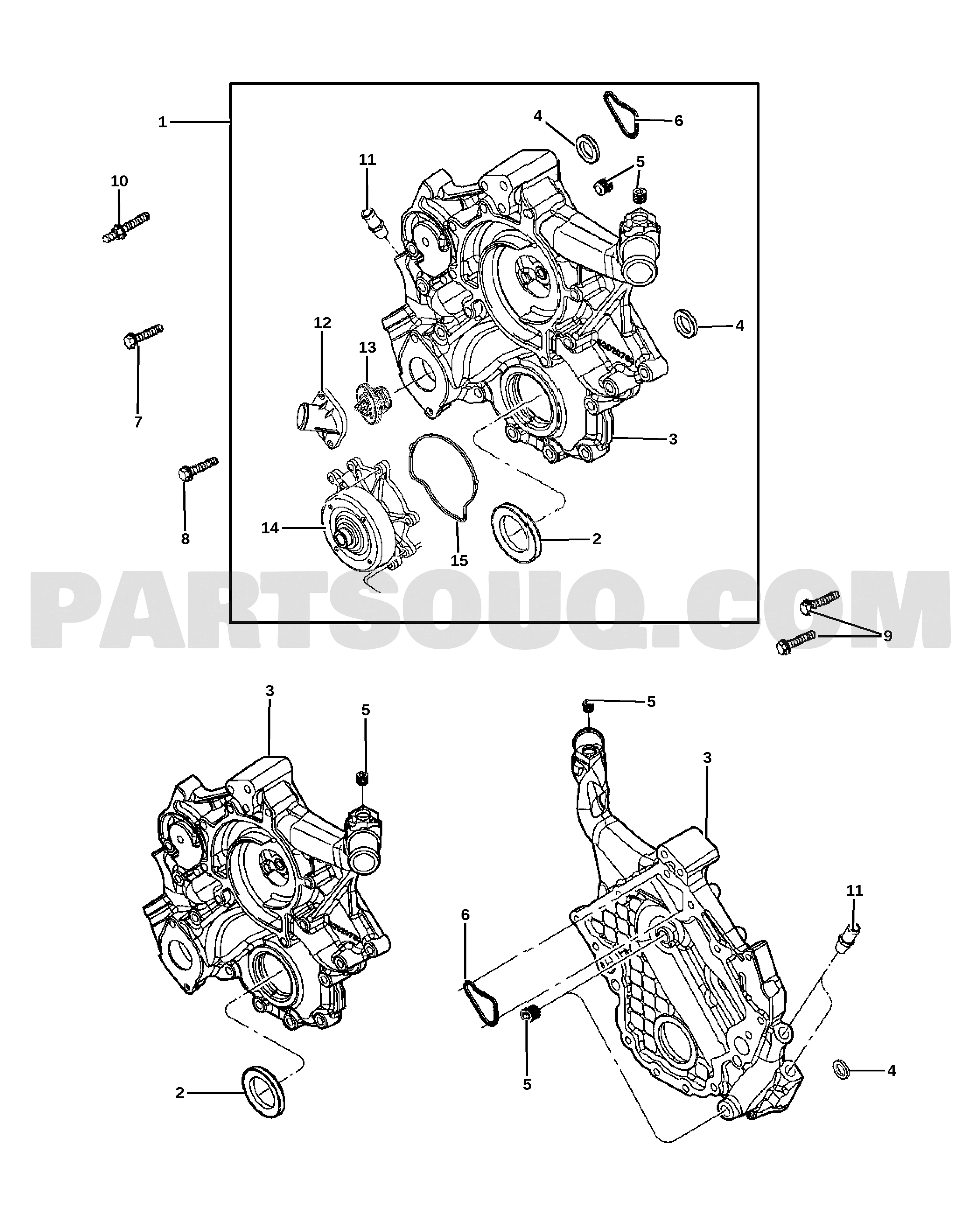 WATER PUMP AND RELATED PARTS | Jeep COMMANDER JEEP COMMANDER CANADA ...