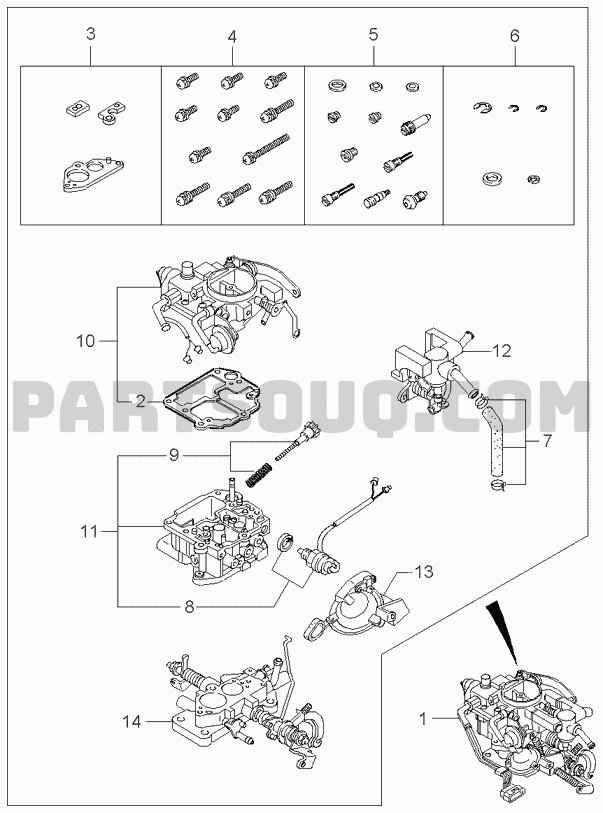 CARBURETOR | K Pride/Festiva Pride/Festiva Passenger | Parts