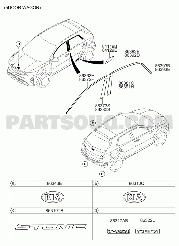 TRIM | Kia RIO/STONIC 17 (2016-2020) 2016 2020 | Parts Catalogs