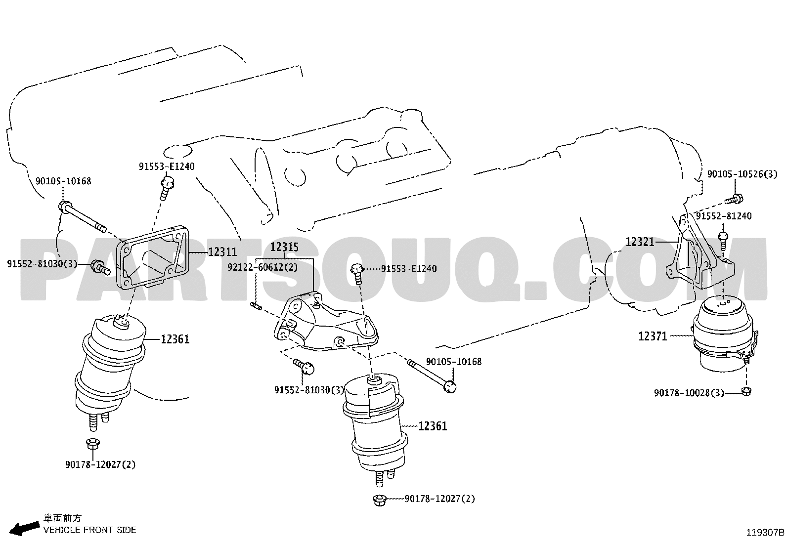 LEXUS RC350/300/200T GSC16L-RCTLHA MOUNTING