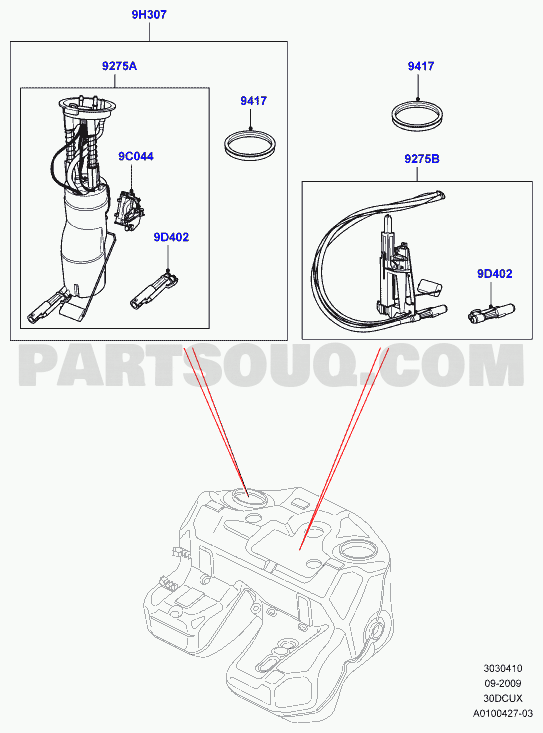 Fuel Pump And Sender Unit, 3.0 Diesel TI, L322 Range Rover, M57 