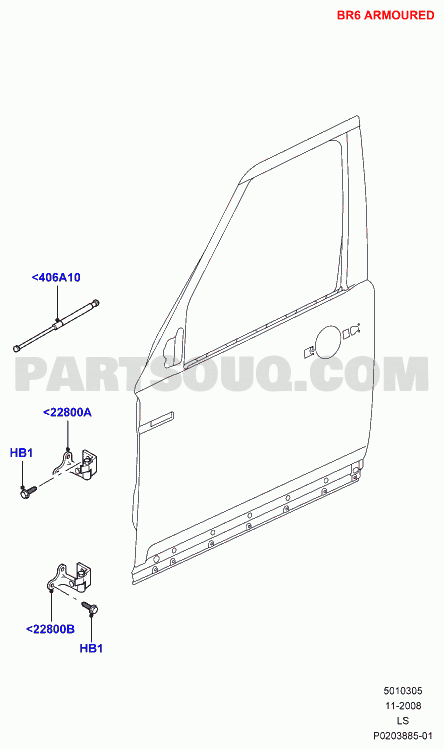 Front Doors, Hinges & Weatherstrips, 4050KG ECWVTA, With B6 Level 