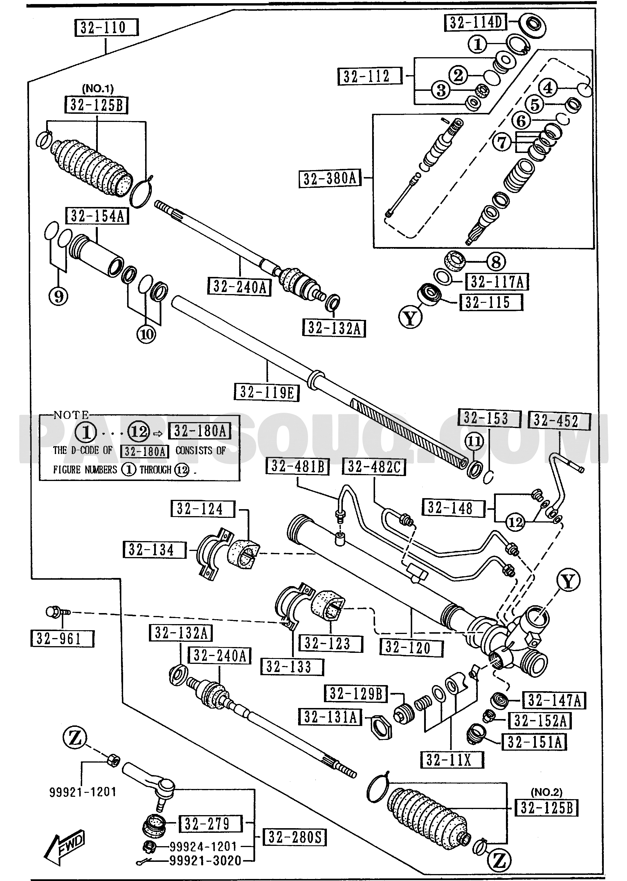 2. CHASSIS AXLE SUSPENSION & STEERING | Mazda MIATA Canada 1994