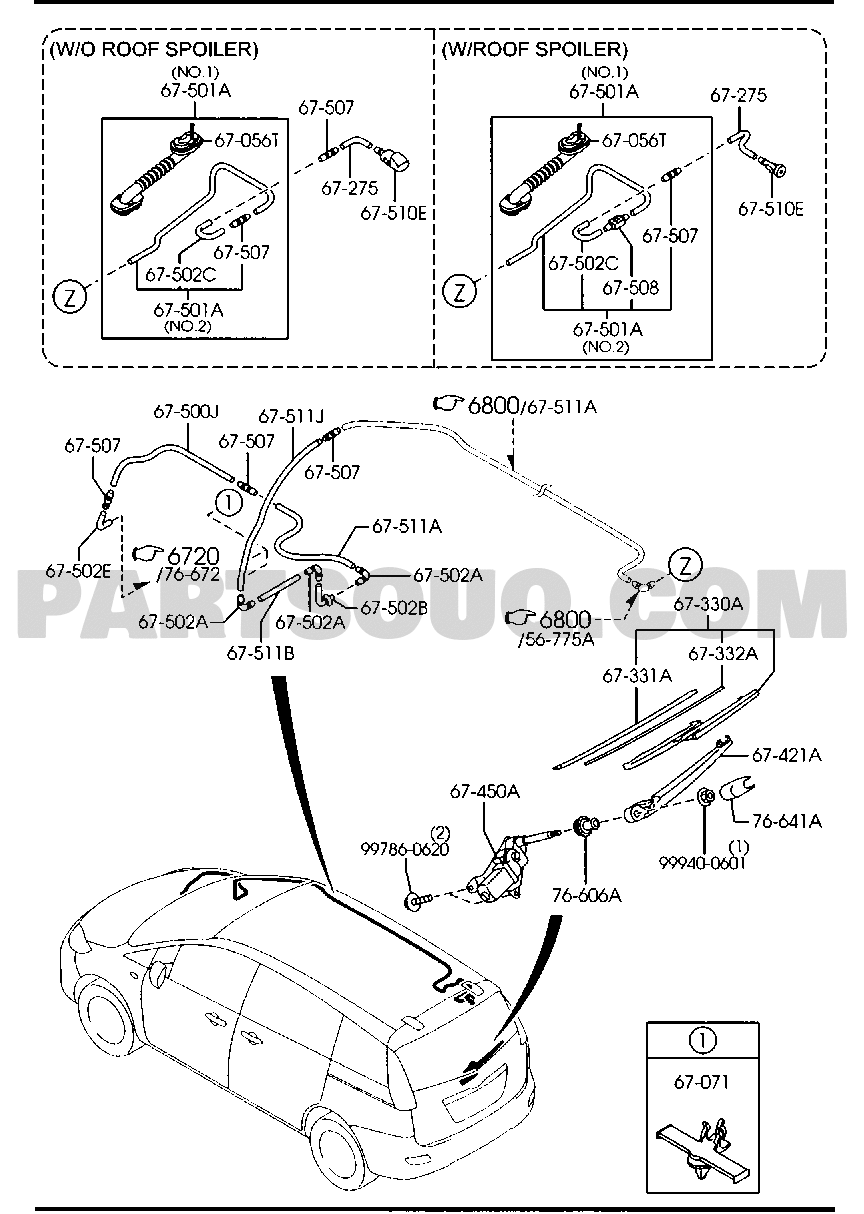 WINDOW WIPER & WASHER (REAR) | Mazda 5 WAGON 5-DOOR | Parts 