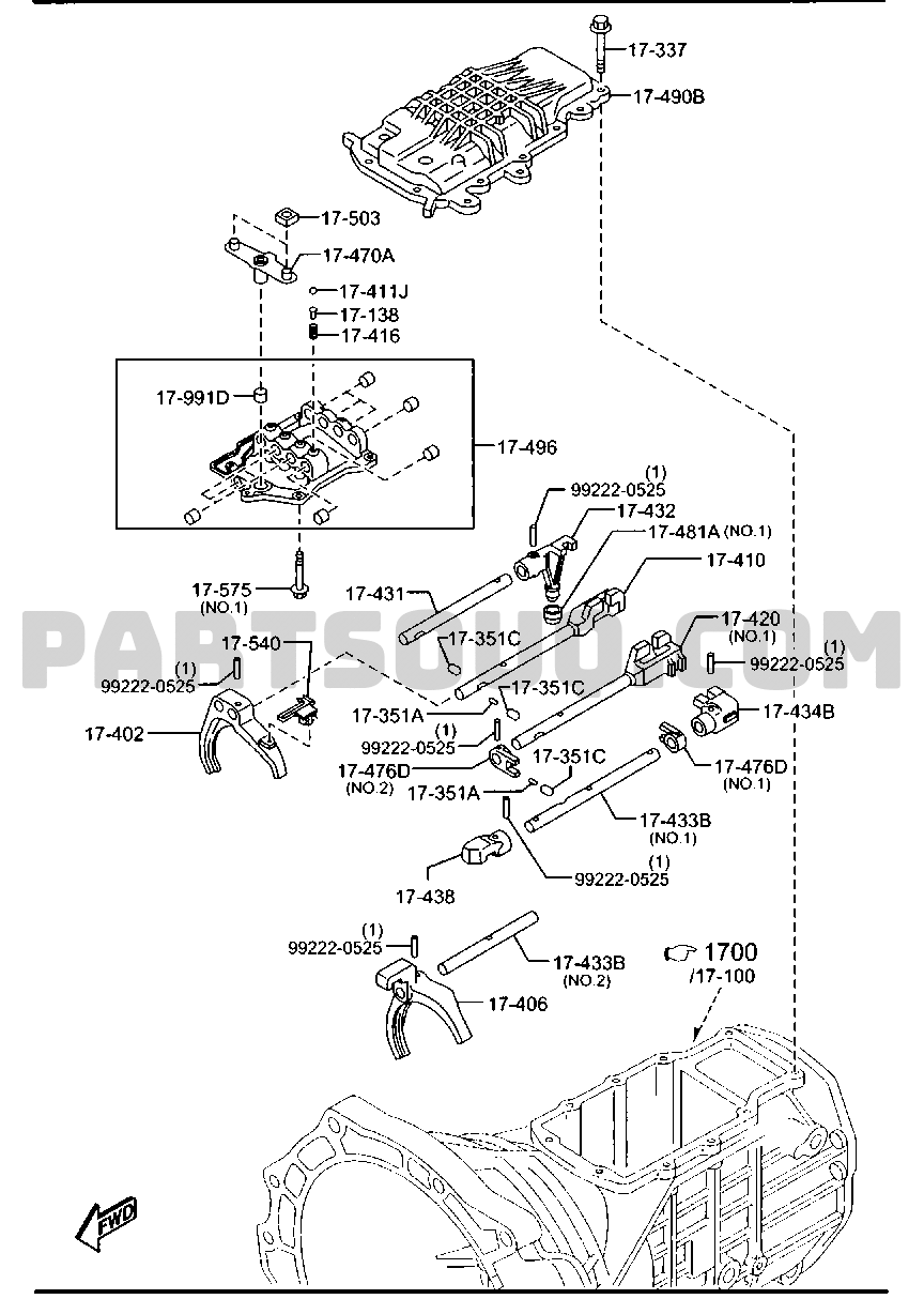 MANUAL TRANSMISSION CHANGE CONTROL SYSTEM (6SPEED) [01/02] Mazda MX