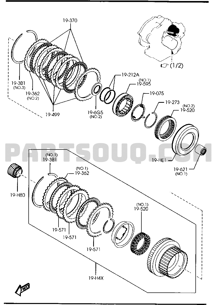 AUTOMATIC TRANSMISSION CLUTCHES & PLANETARY GEARS (2WD) [02/02]