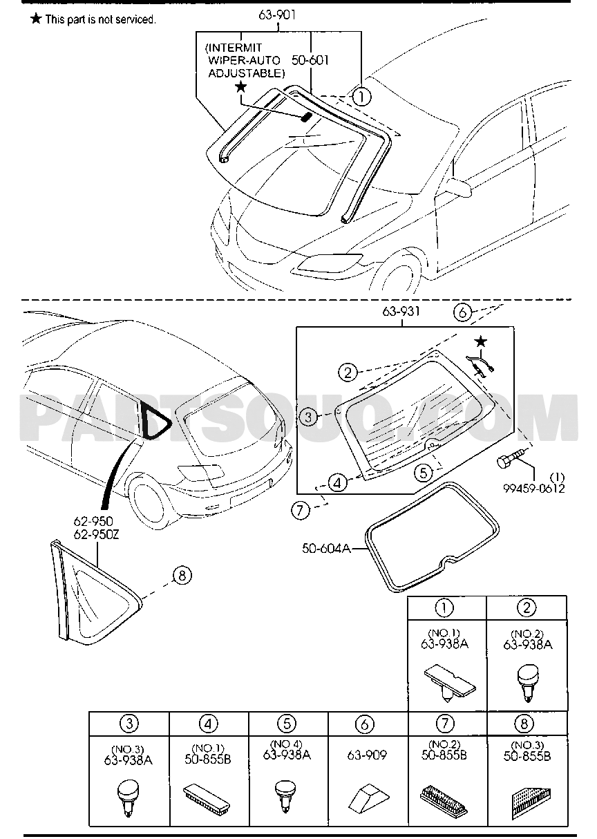 3. BODY EXTERIOR TRIM | Mazda 3 Europe 05.2006 | Parts Catalogs