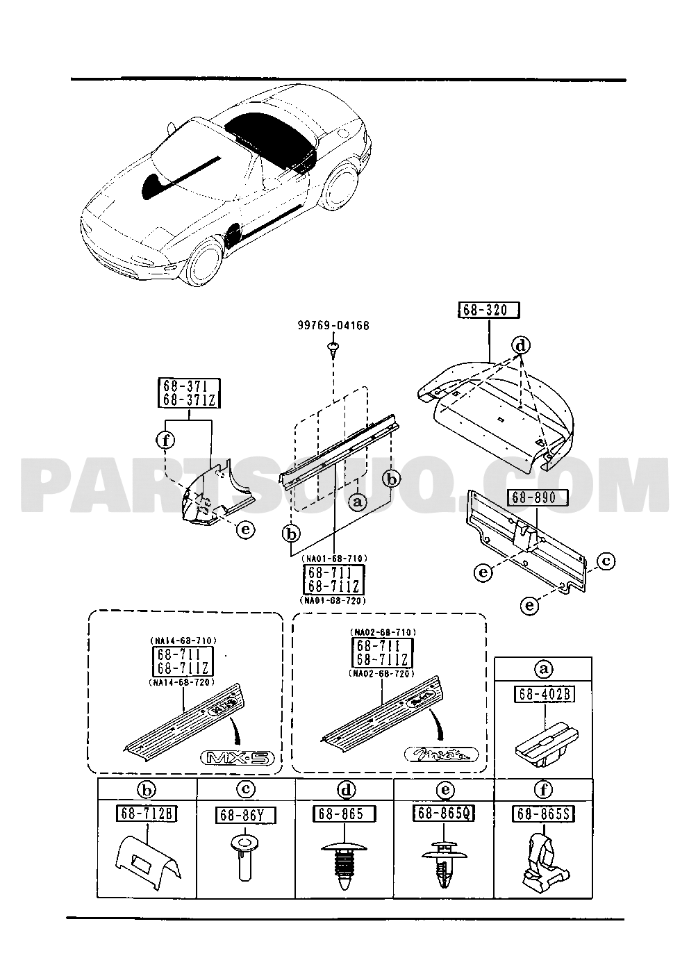 3. BODY INTERIOR TRIM | Mazda MX-5 General/China 01.1992 | Parts