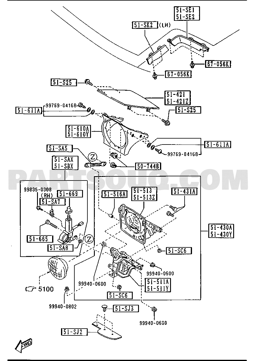 3. BODY ELECTRONICS | Mazda MX-5 General/China 08.1993 | Parts
