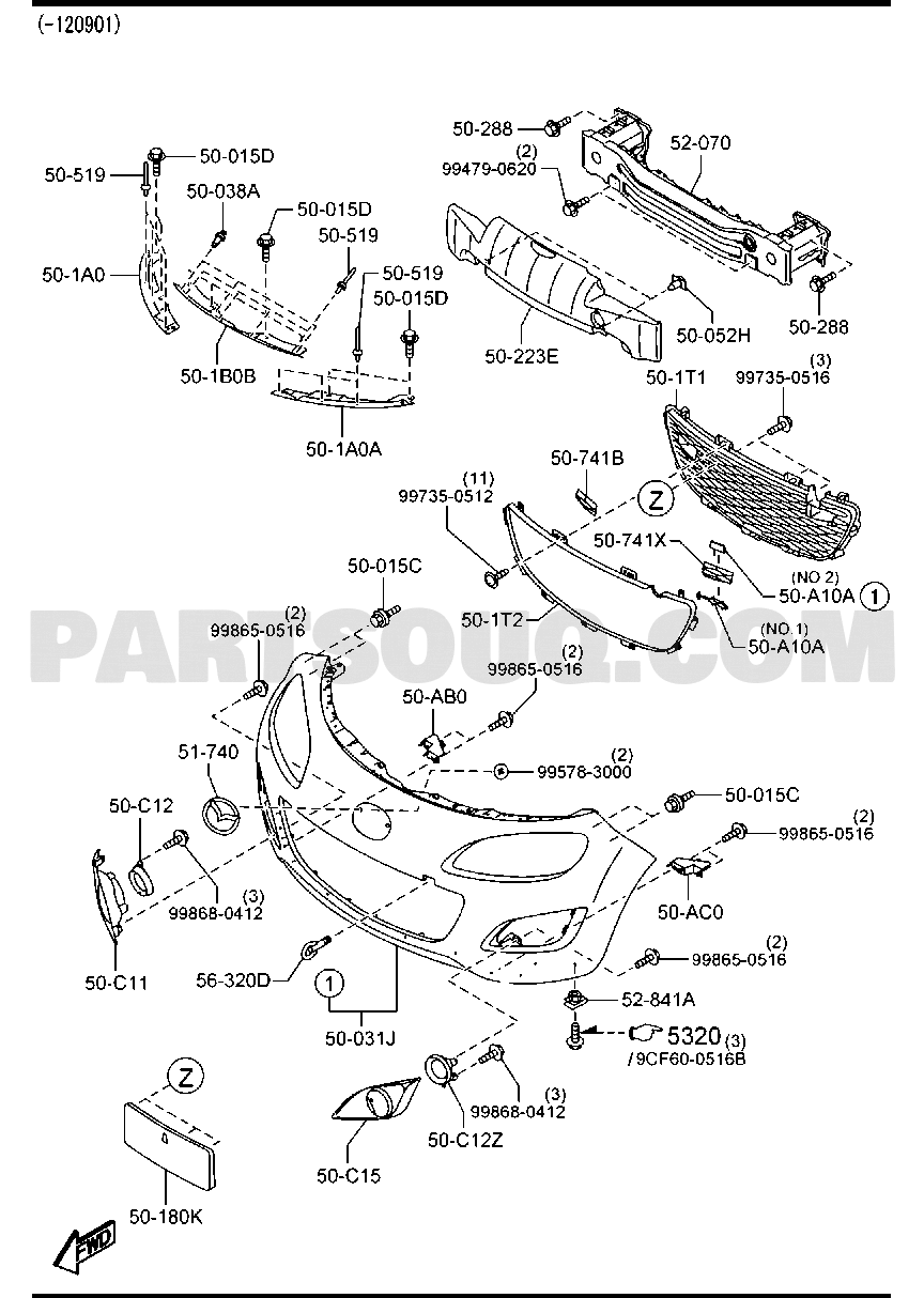 3. BODY EXTERIOR TRIM | Mazda MX-5 General/China 01.2009 | Parts