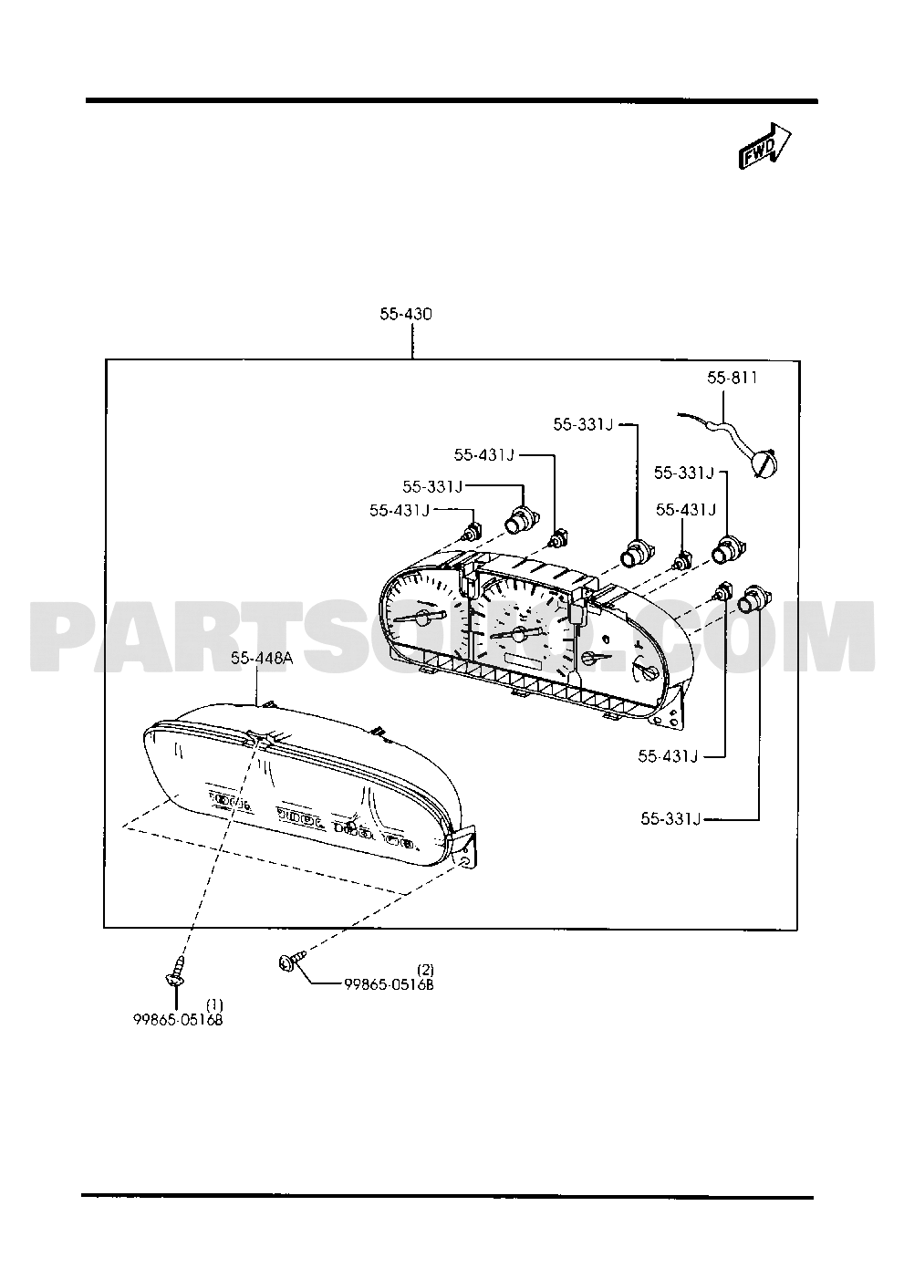 3. BODY DASHBOARD | Mazda B2500 General/China 08.2002 | Parts