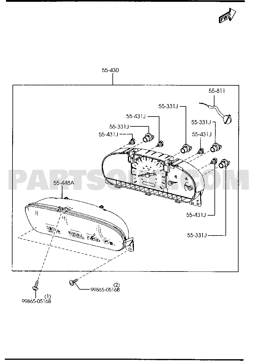 3. BODY DASHBOARD | Mazda B2500 General/China 12.2002 | Parts