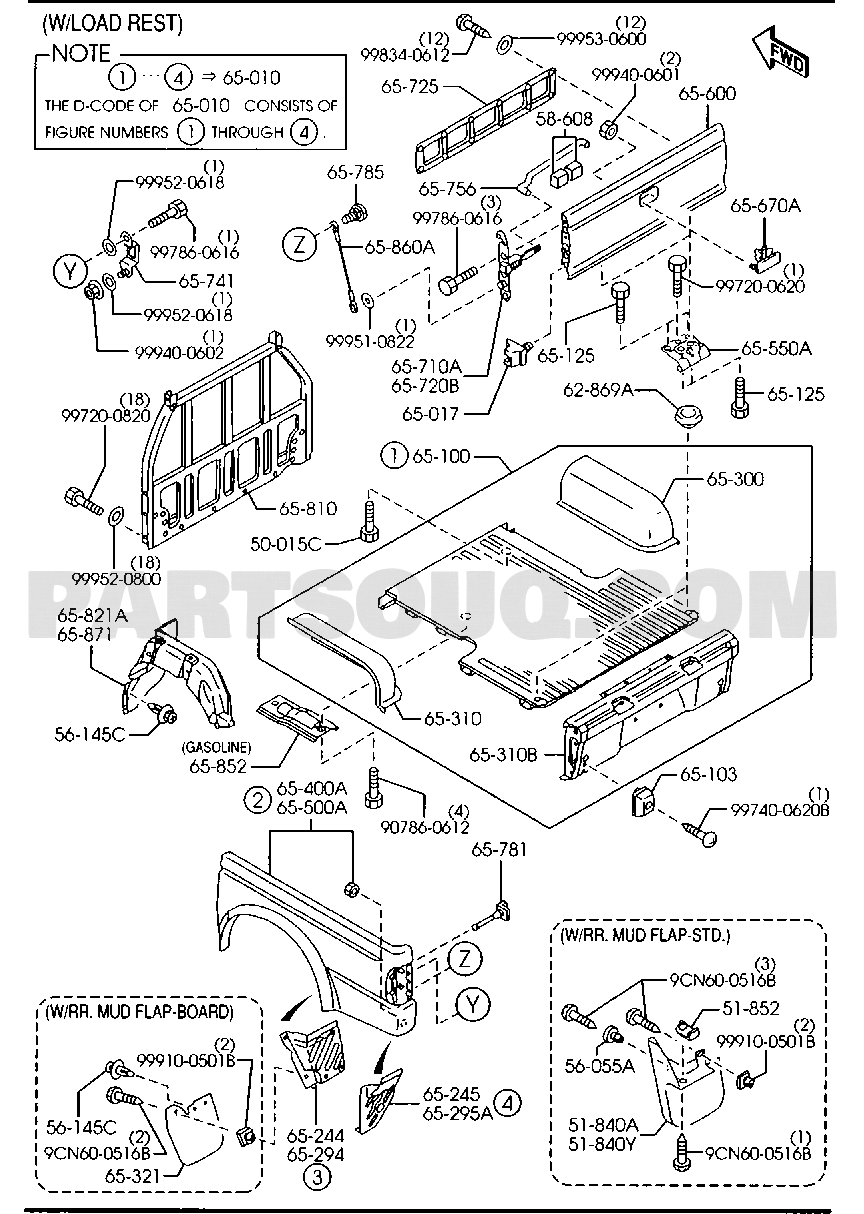 3. BODY EXTERIOR TRIM | Mazda B2900 General/China 12.2002 | Parts